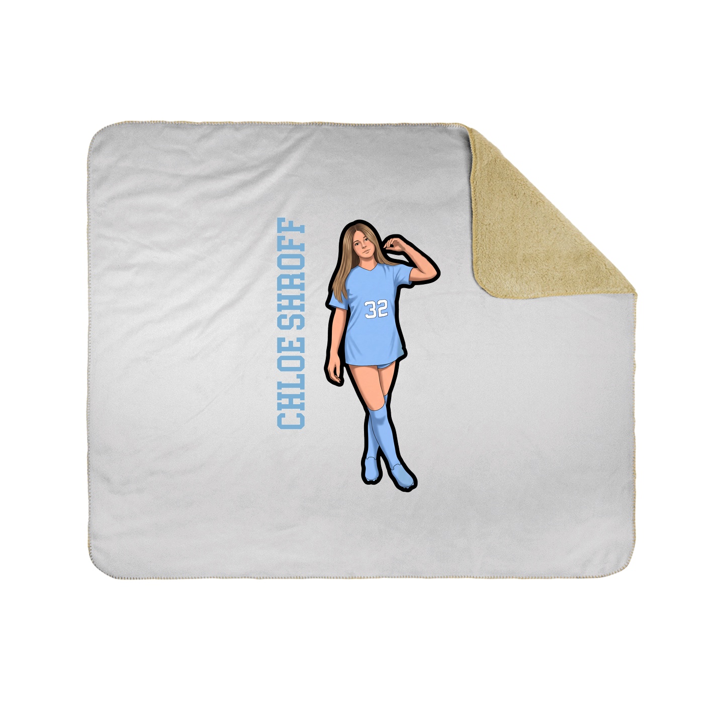 Throw Blanket — Name Vertical in White