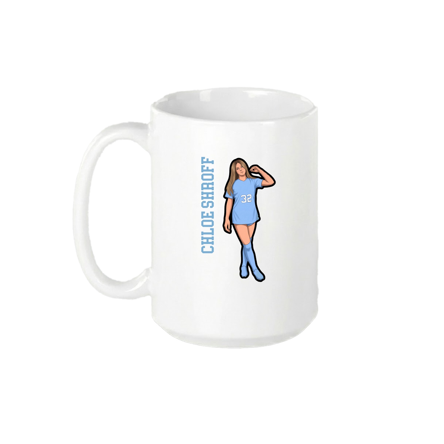 15oz Coffee Mug — Name Vertical in White