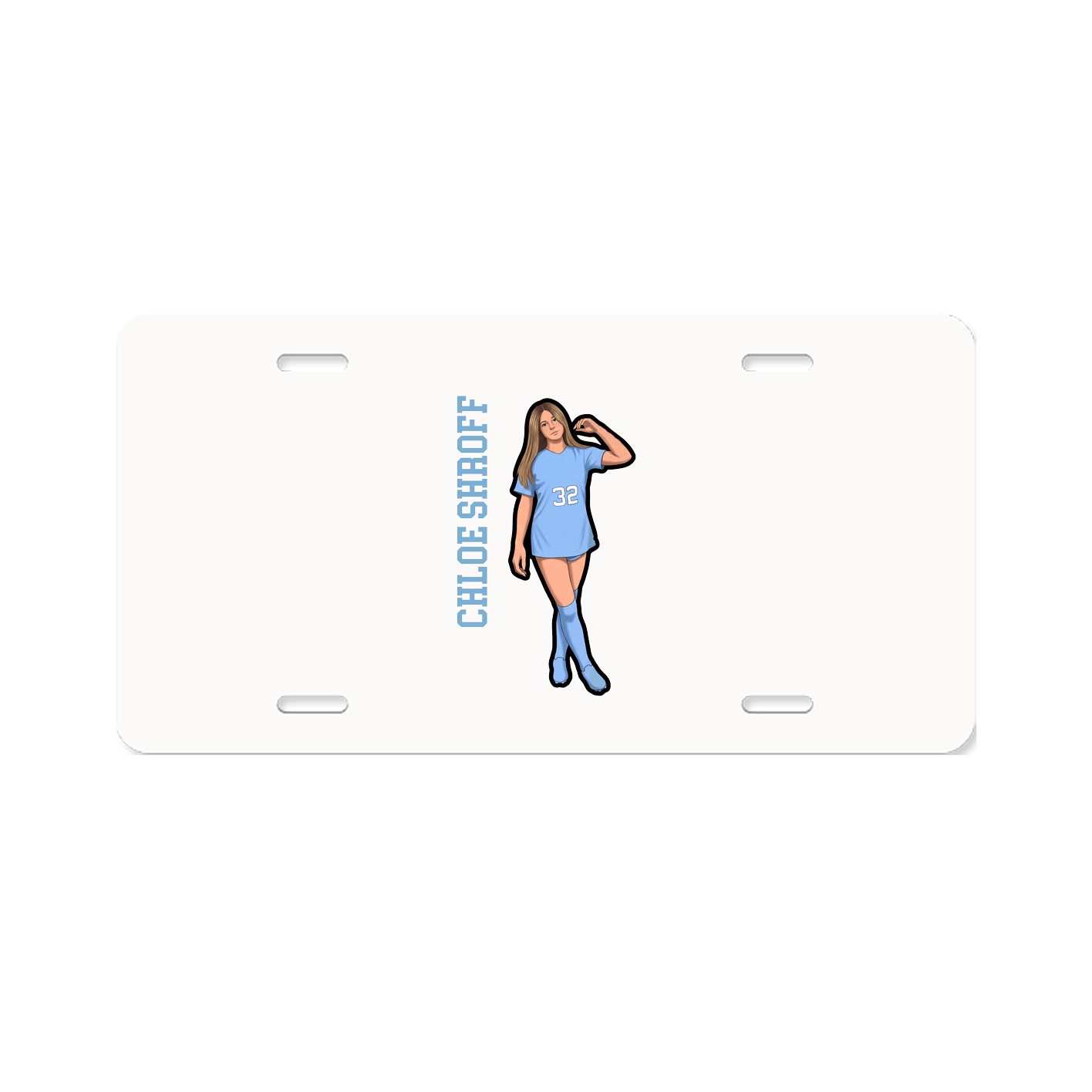 License Plate — Name Vertical in Classic