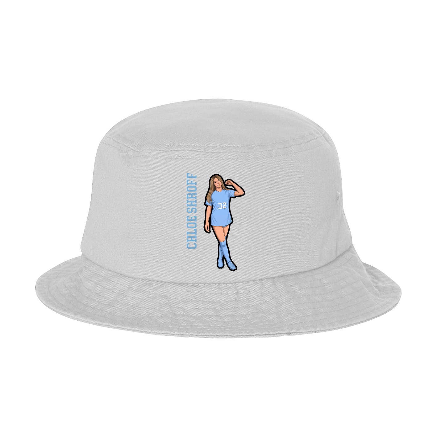 Bucket Cap — Name Vertical in White