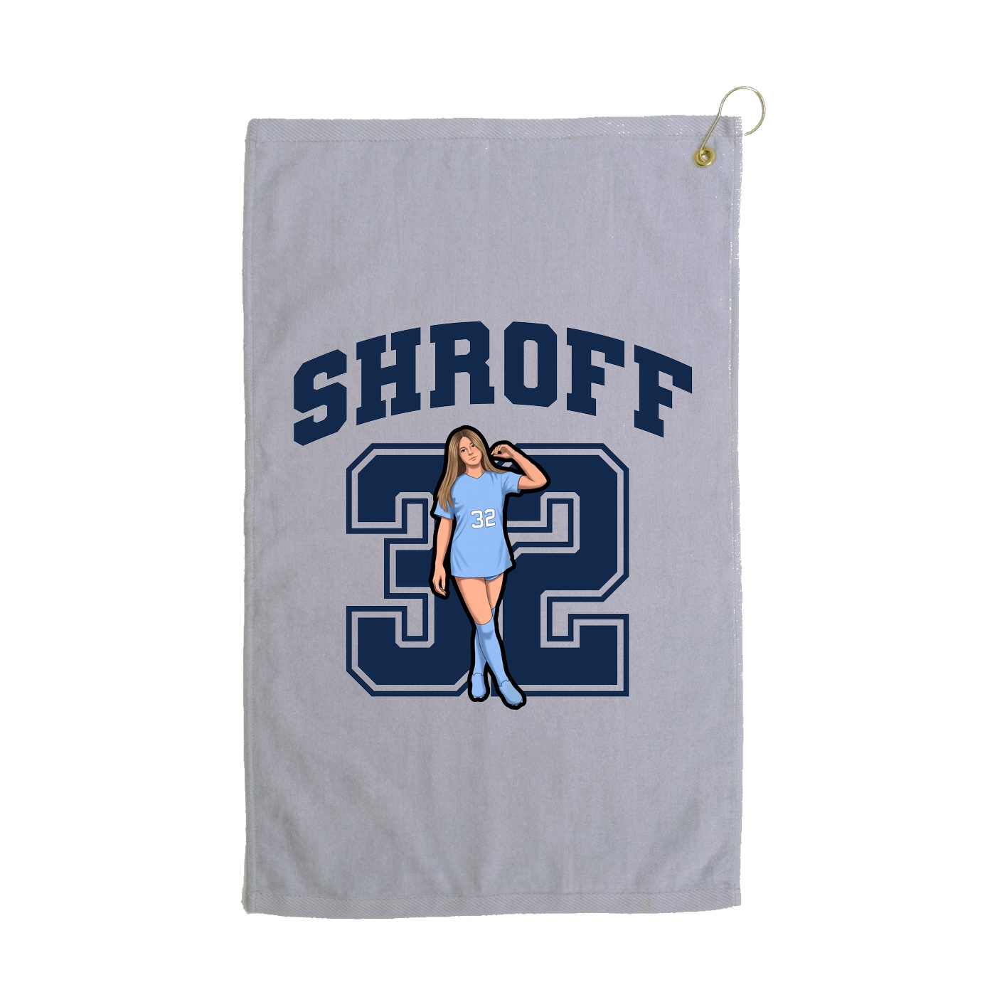 Golf Towel — Number in Grey