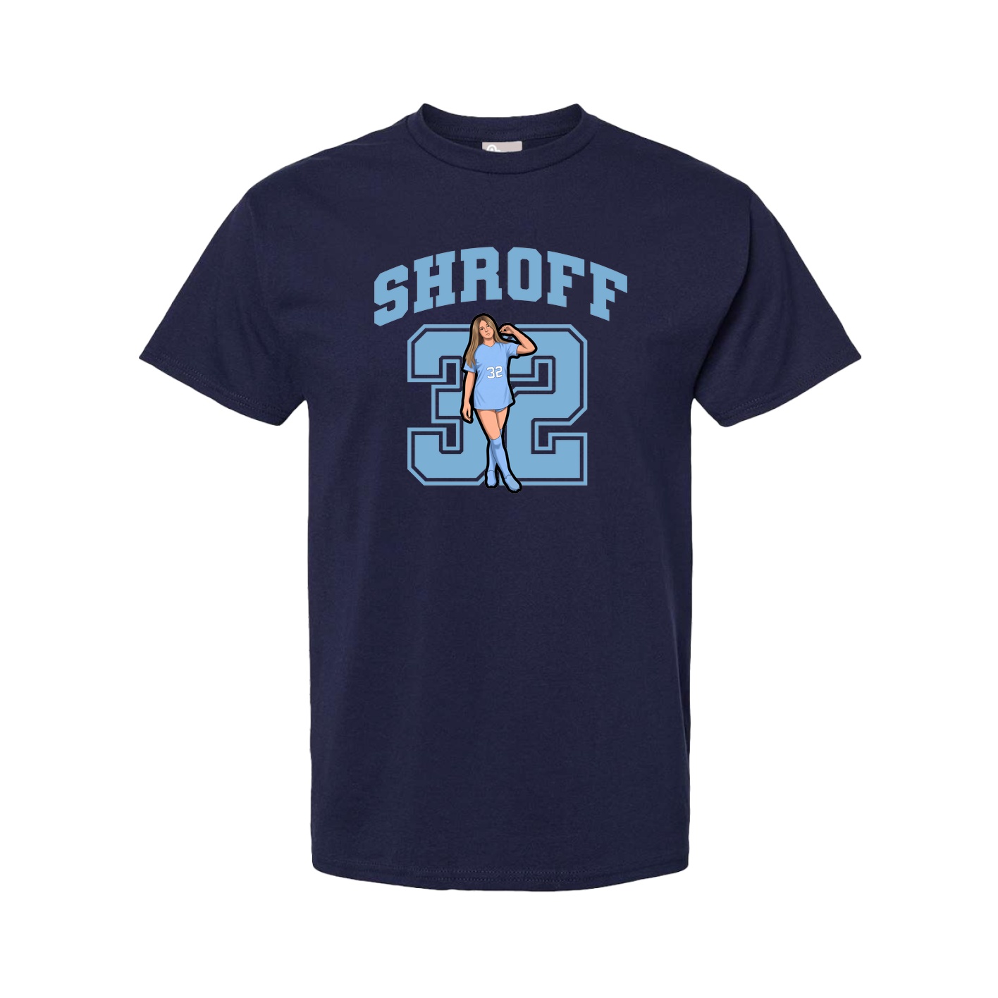 Youth Tee — Number in Navy