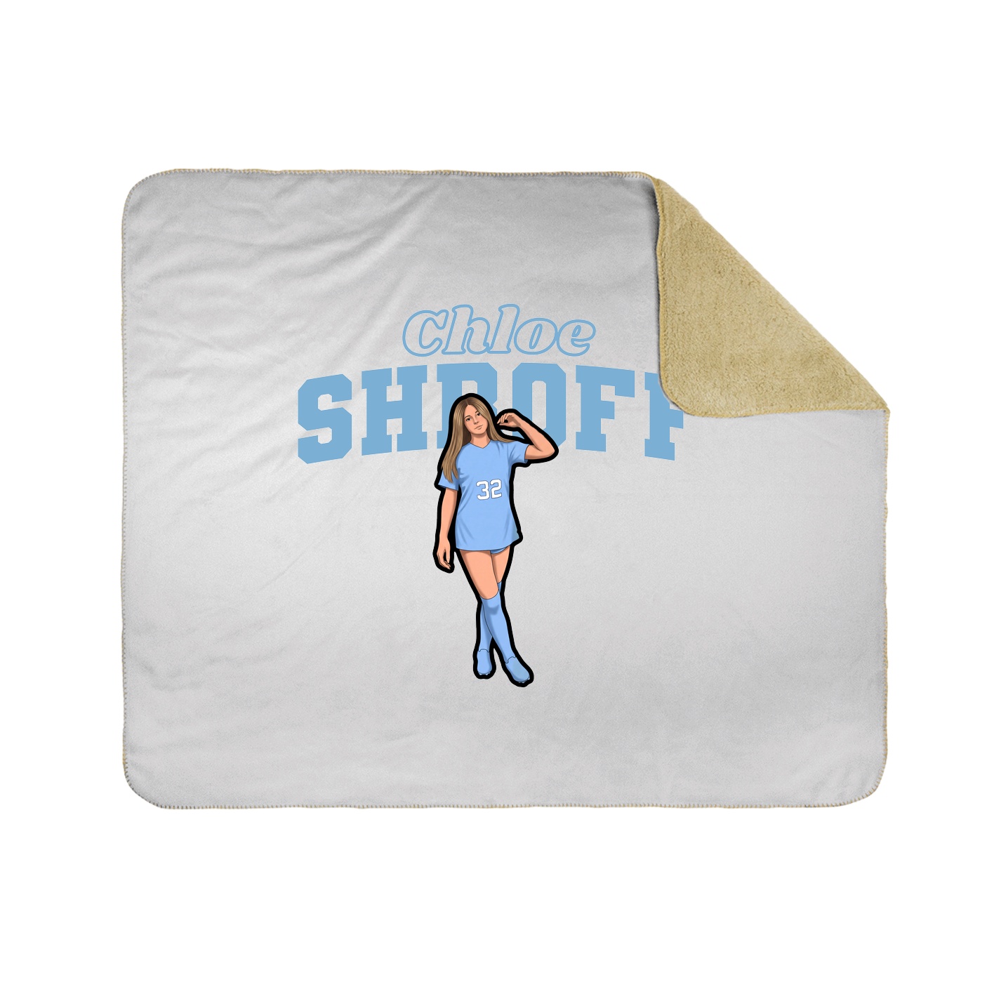Throw Blanket — Name Arch in White