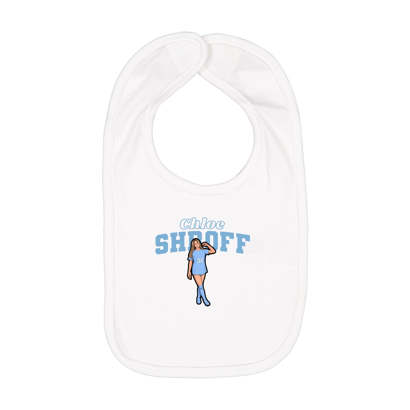 Infant Bib — Name Arch in White