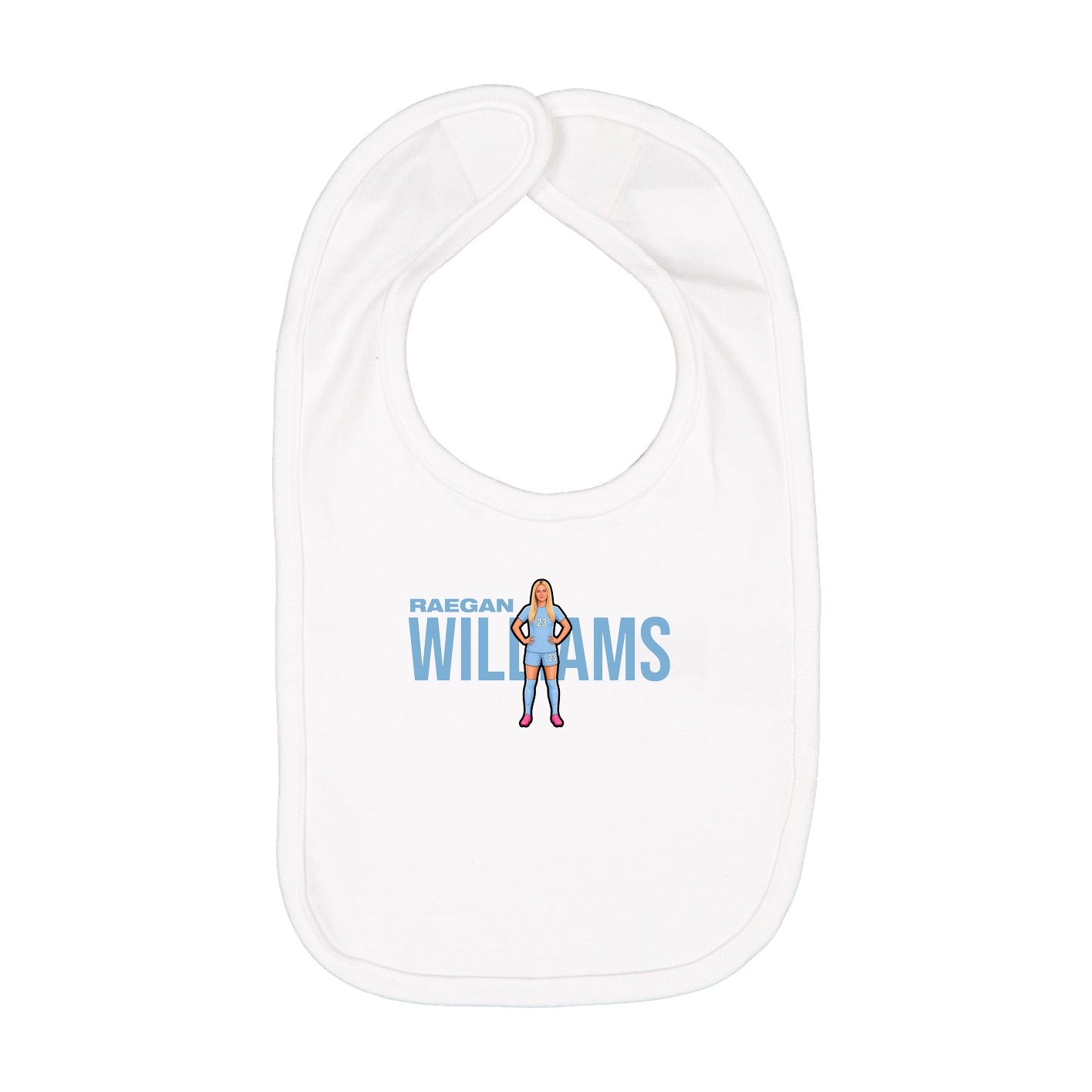 Infant Bib — Player Name in White