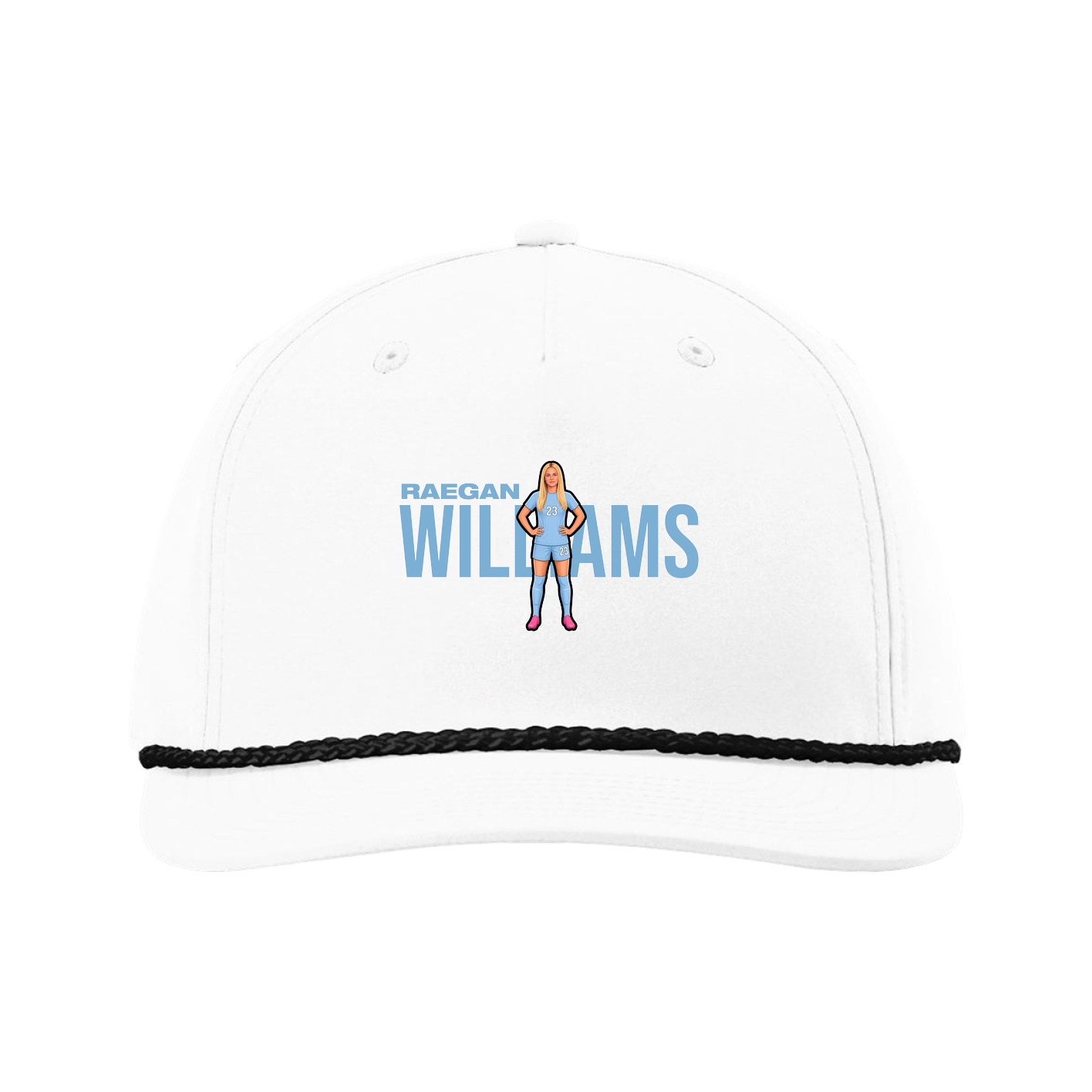 Five-Panel Classic Rope Cap — Player Name in White