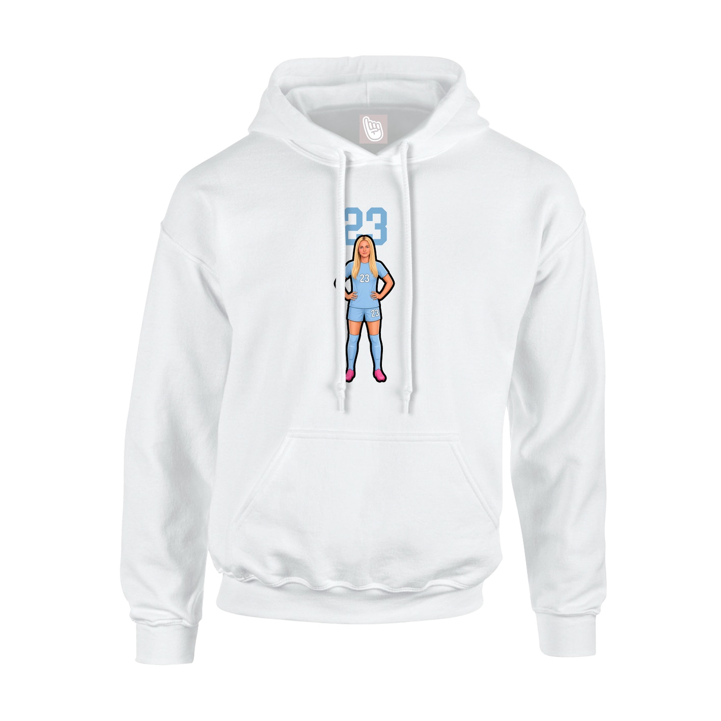Youth Hoodie — Number Top in White