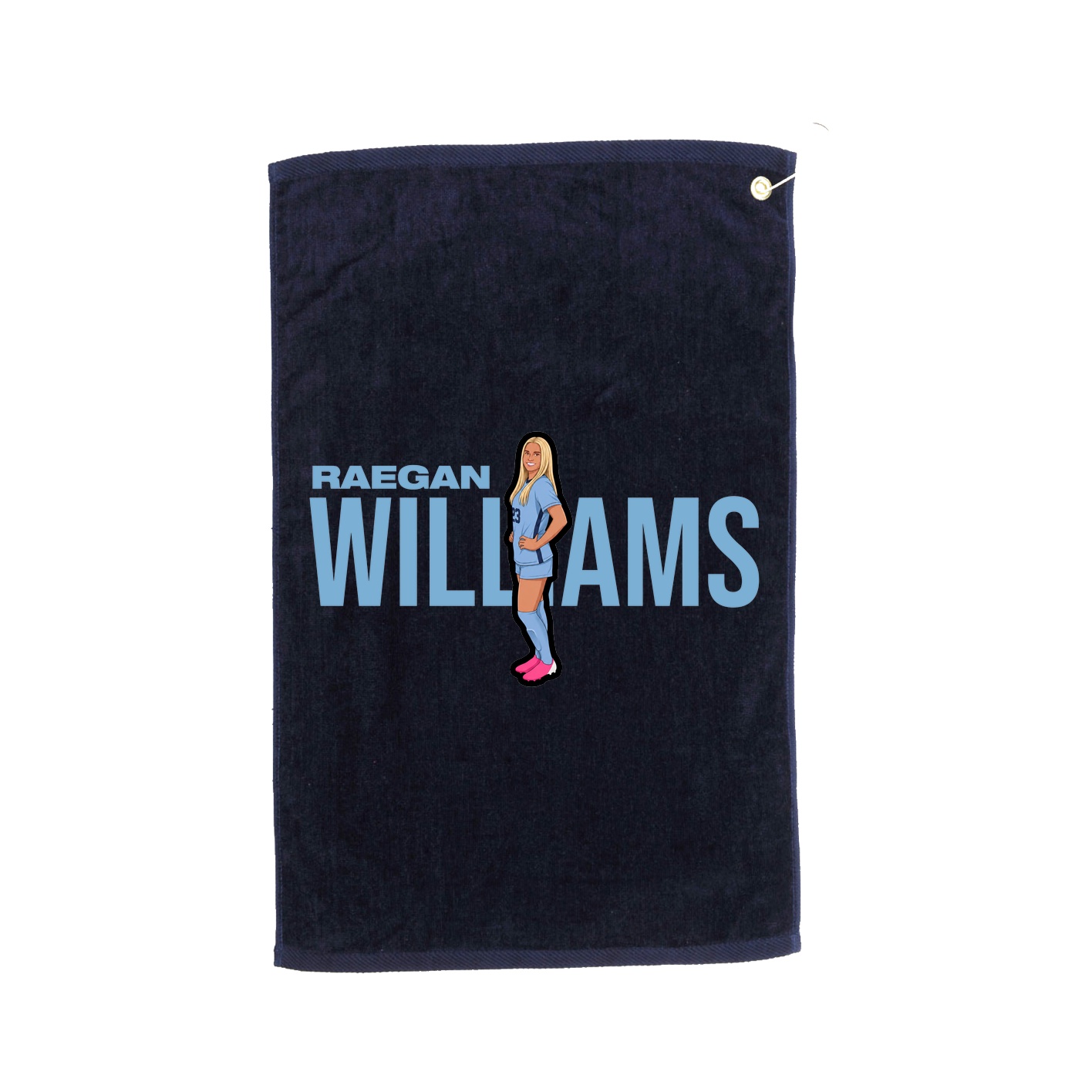 Golf Towel — Player Name in Navy