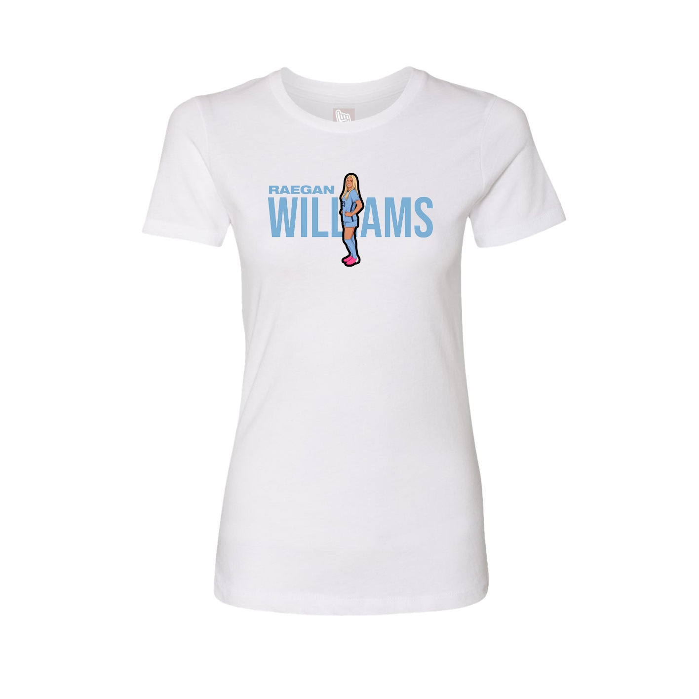Fitted Women's Tee — Player Name in White