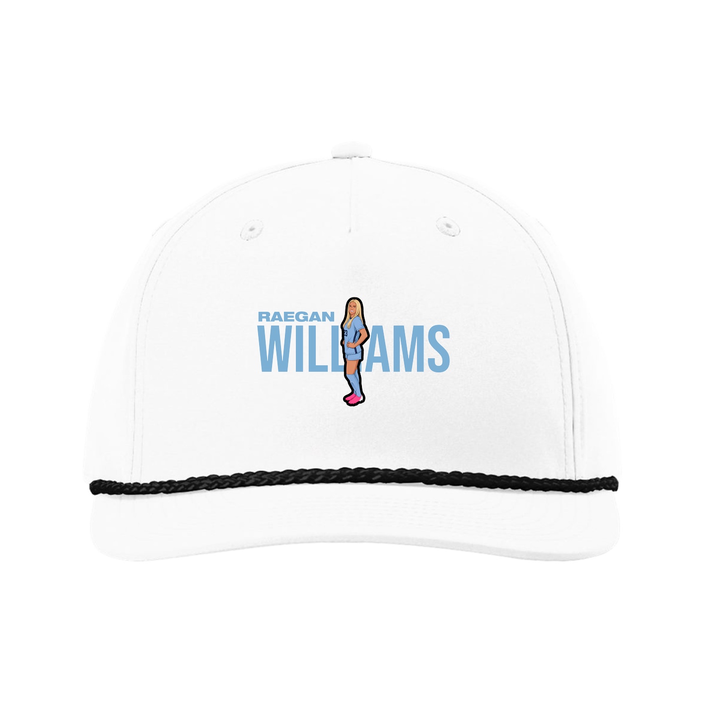 Five-Panel Classic Rope Cap — Player Name in White