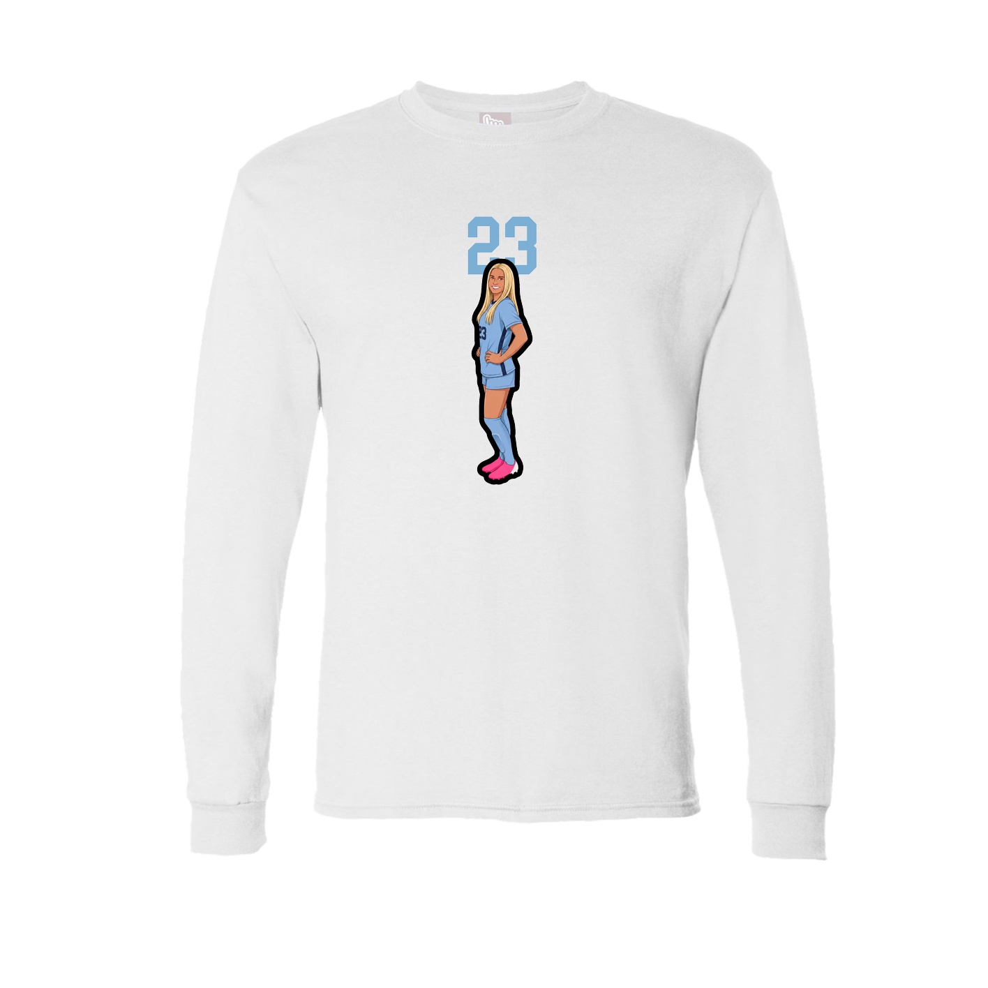 Long Sleeve Tee — Number Top in White