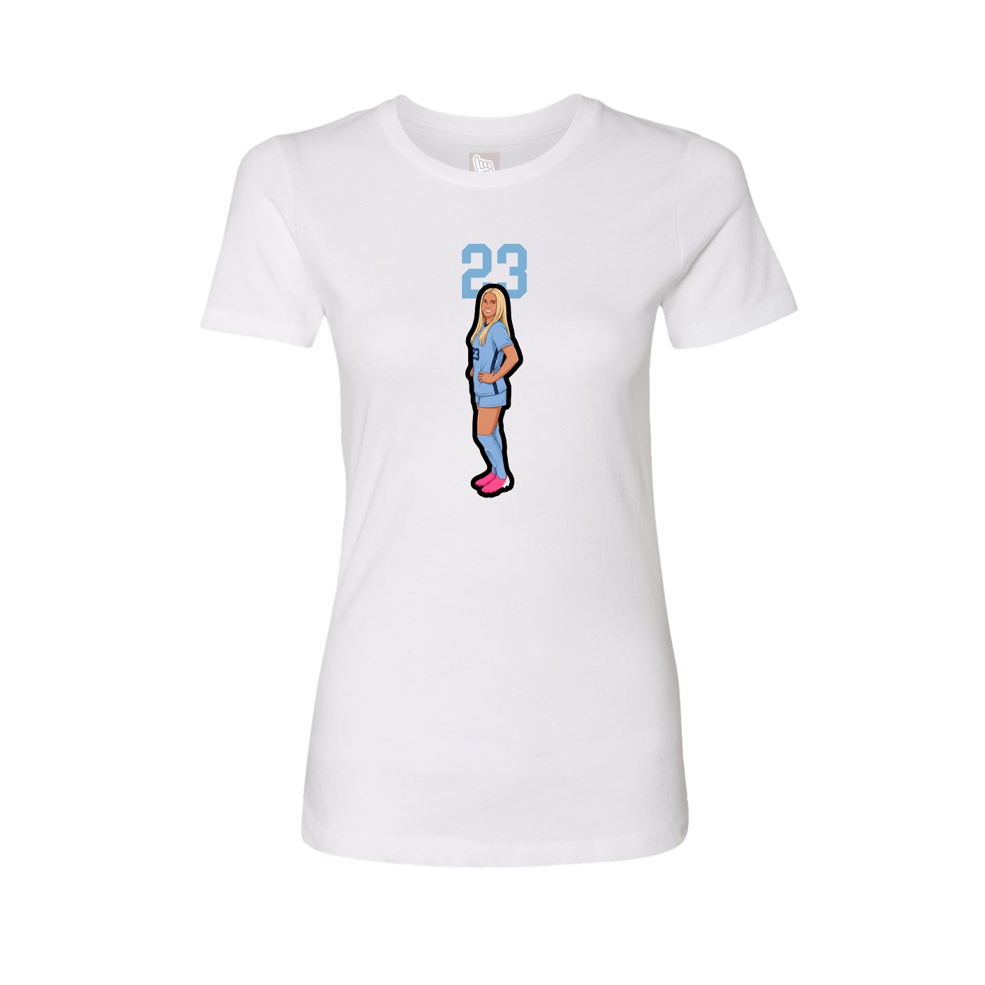 Fitted Women's Tee — Number Top in White