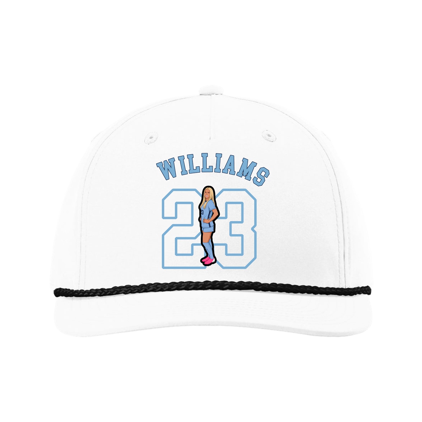 Five-Panel Classic Rope Cap — Shirsey Arch in White
