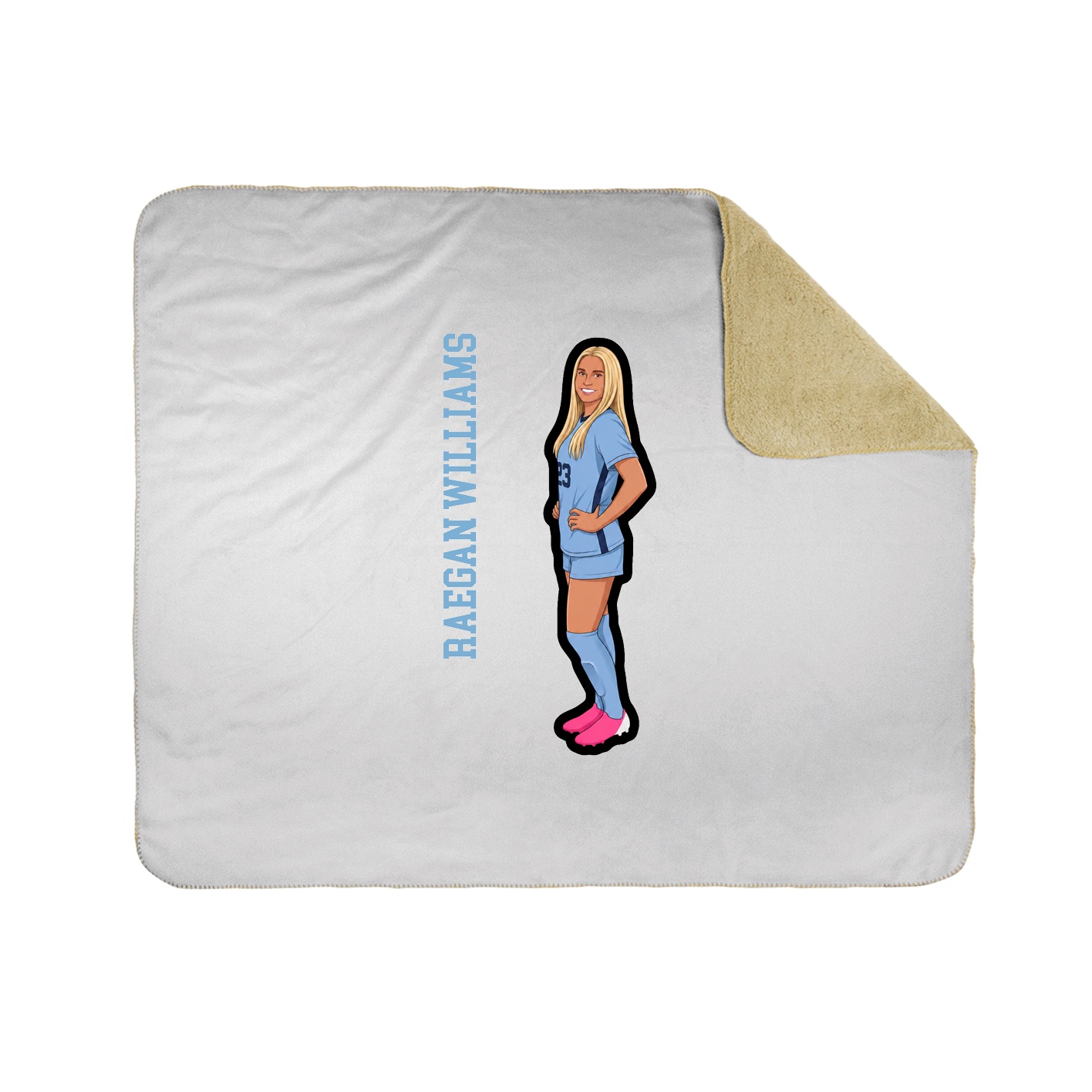 Throw Blanket — Name Vertical in White