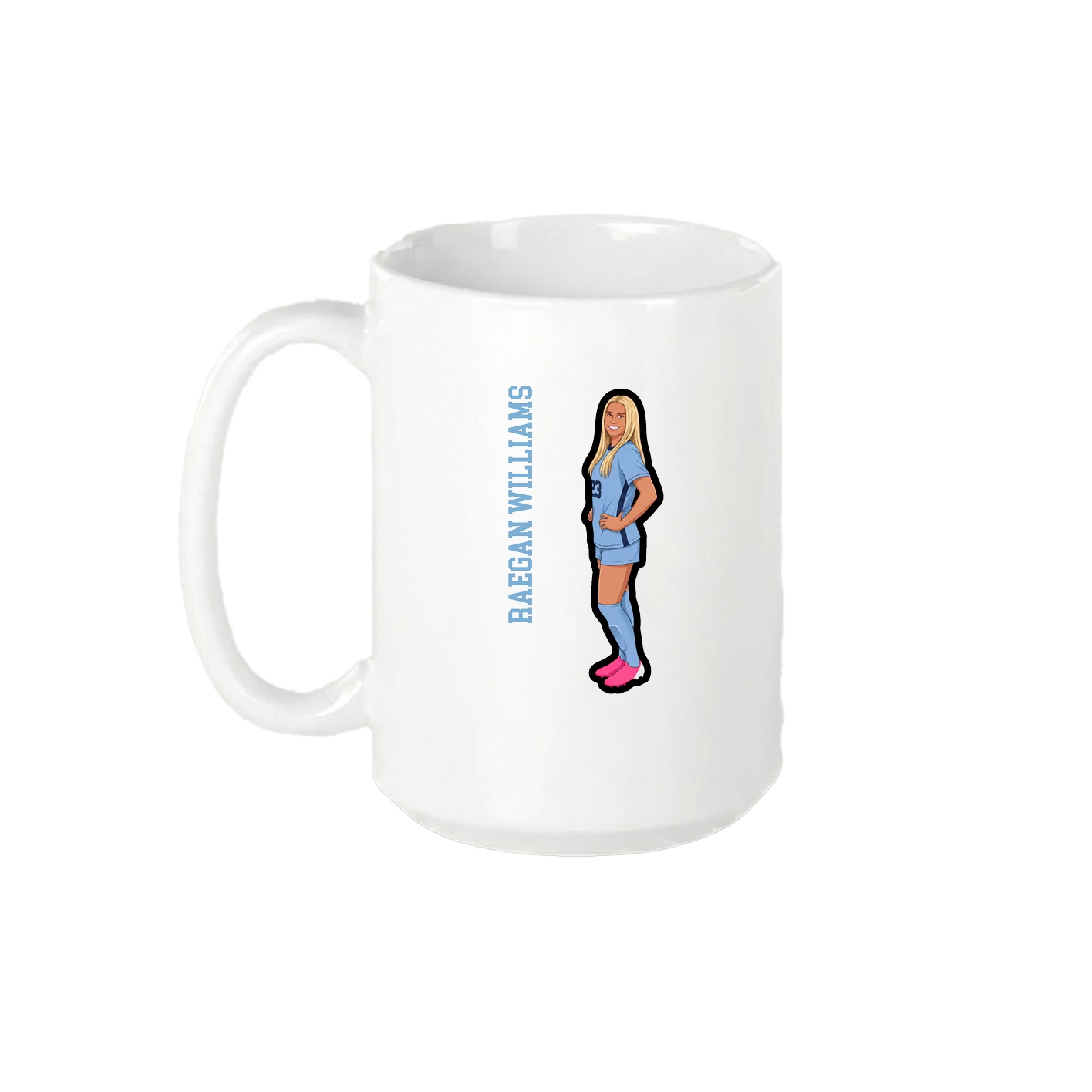 15oz Coffee Mug — Name Vertical in White