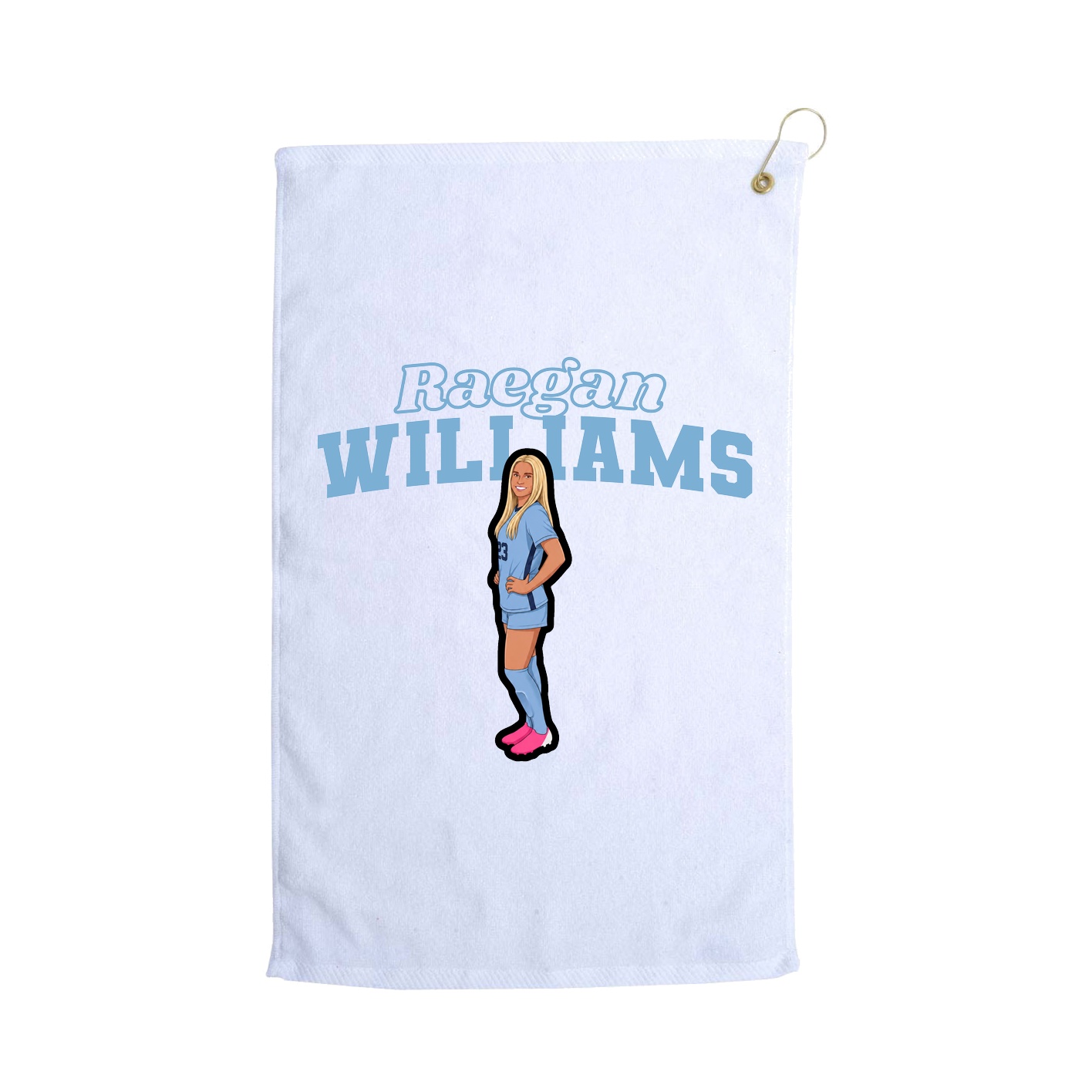 Golf Towel — Name Arch in White