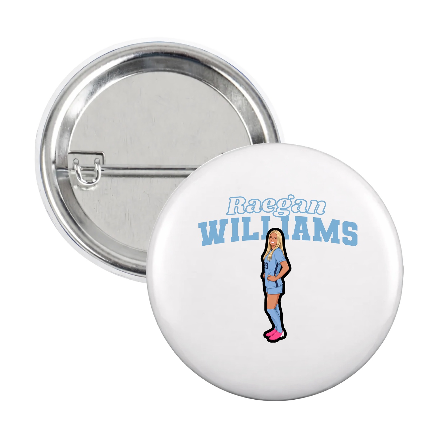 Game Day Button — Name Arch in White