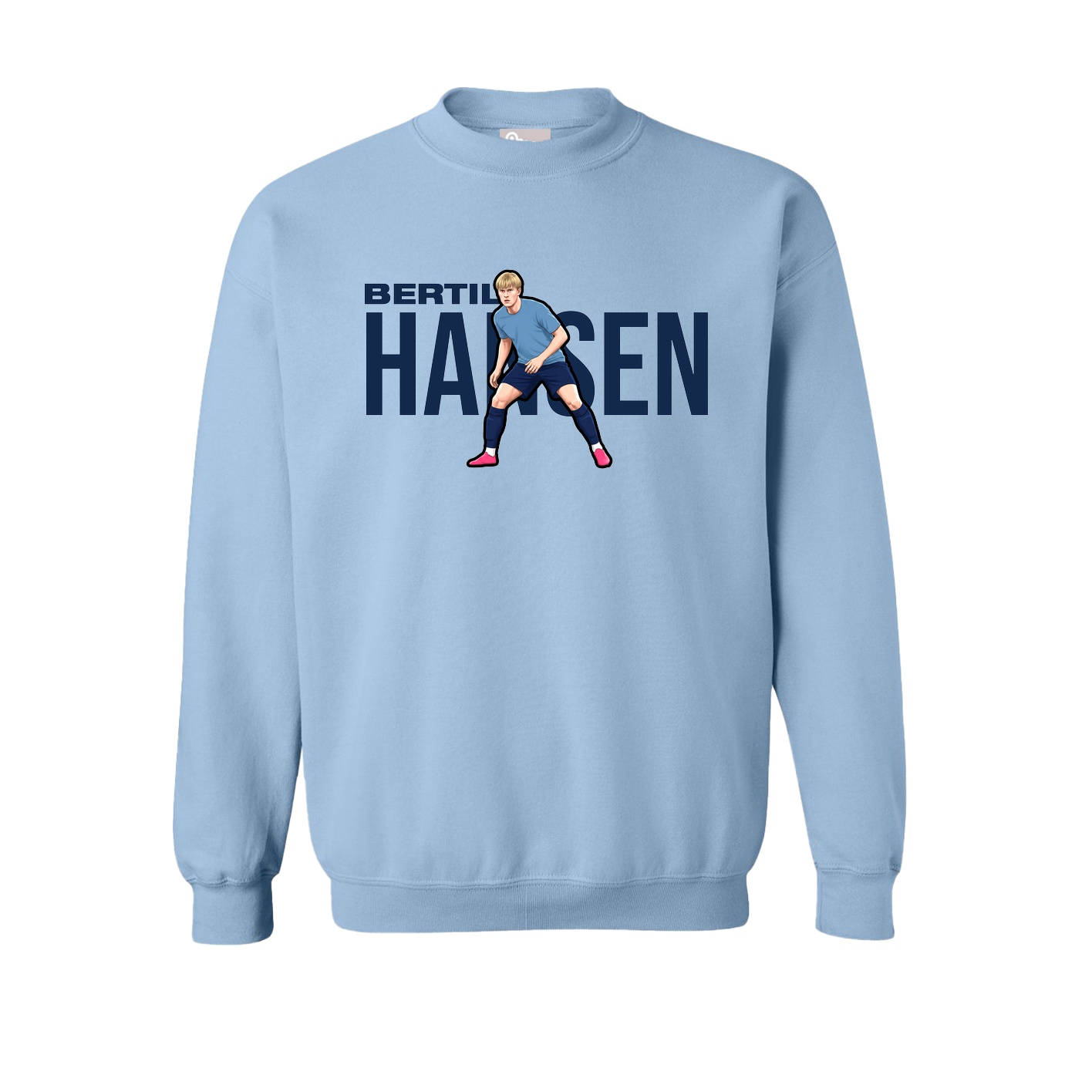 Fleece Crew — Player Name in Light Blue