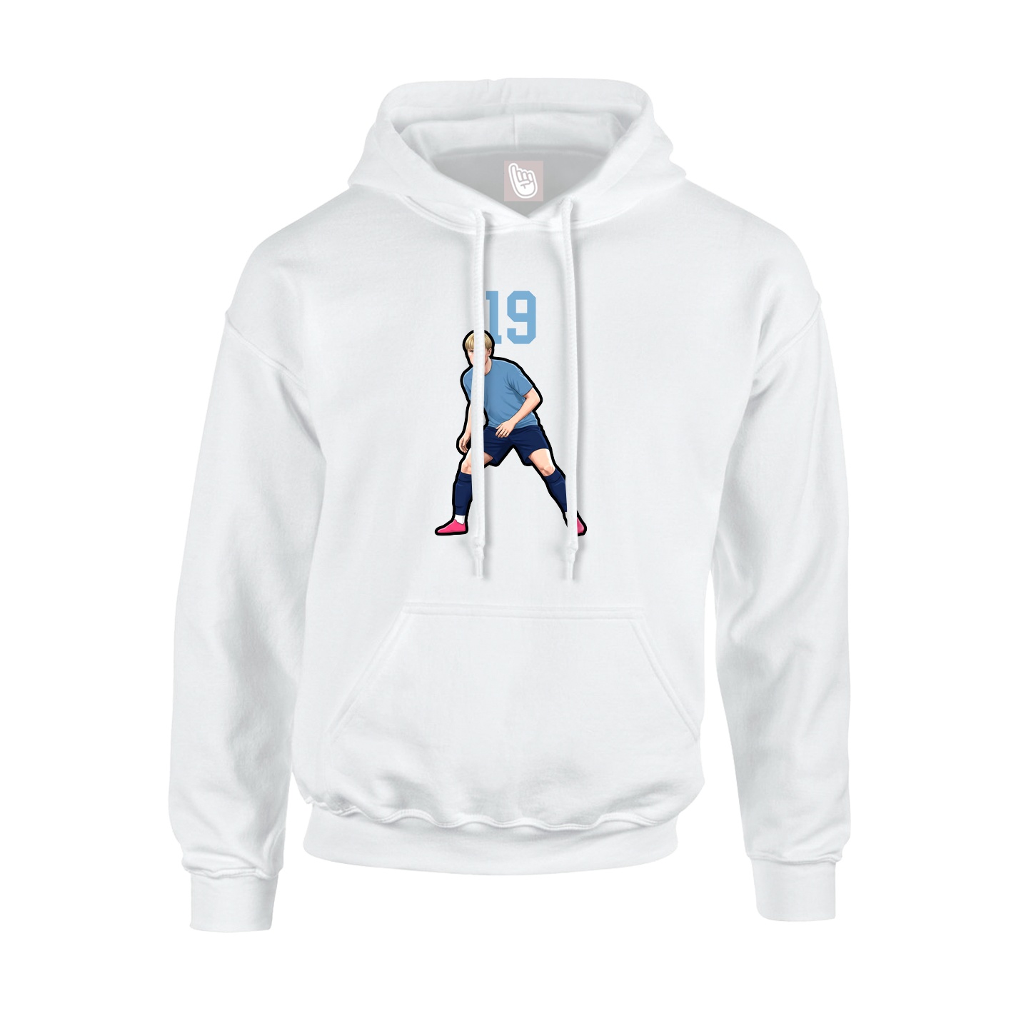 Youth Hoodie — Number Top in White