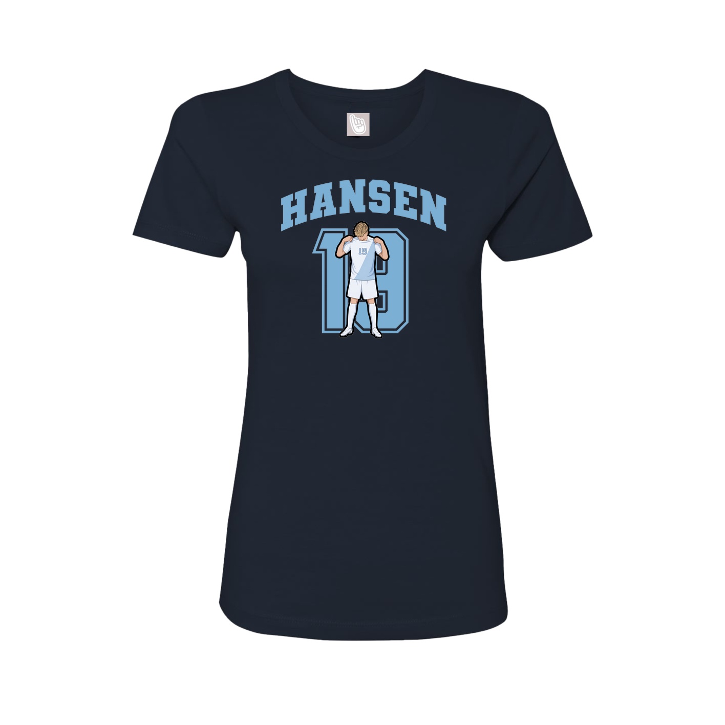 Fitted Women's Tee — Number in Navy