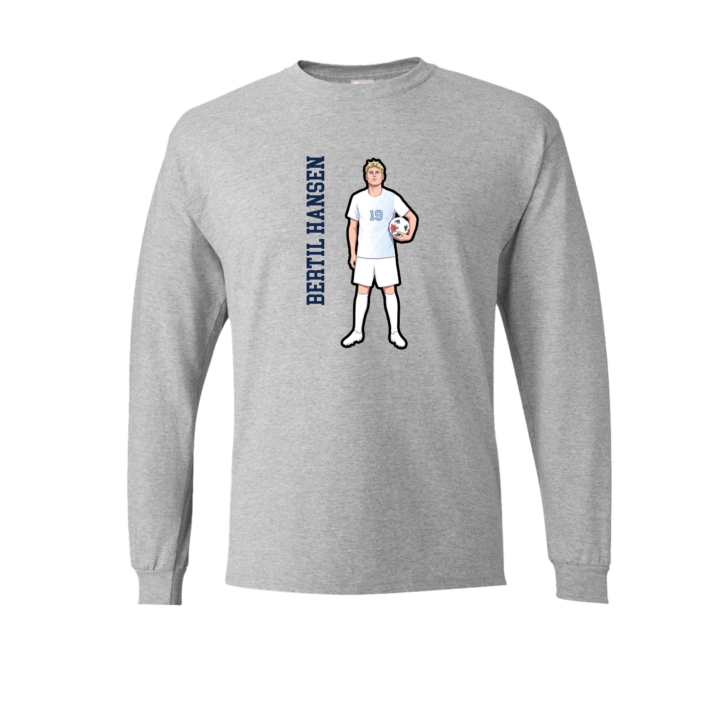 Long Sleeve Tee — Name Vertical in Grey