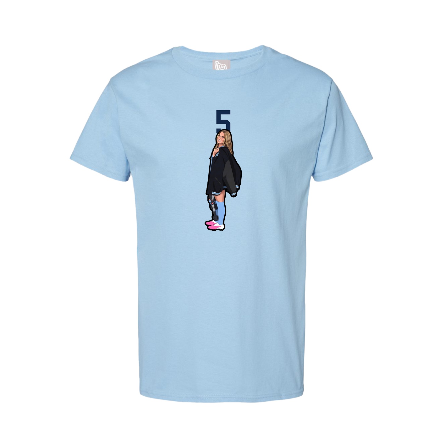 Youth Tee — Number Top in Light Blue