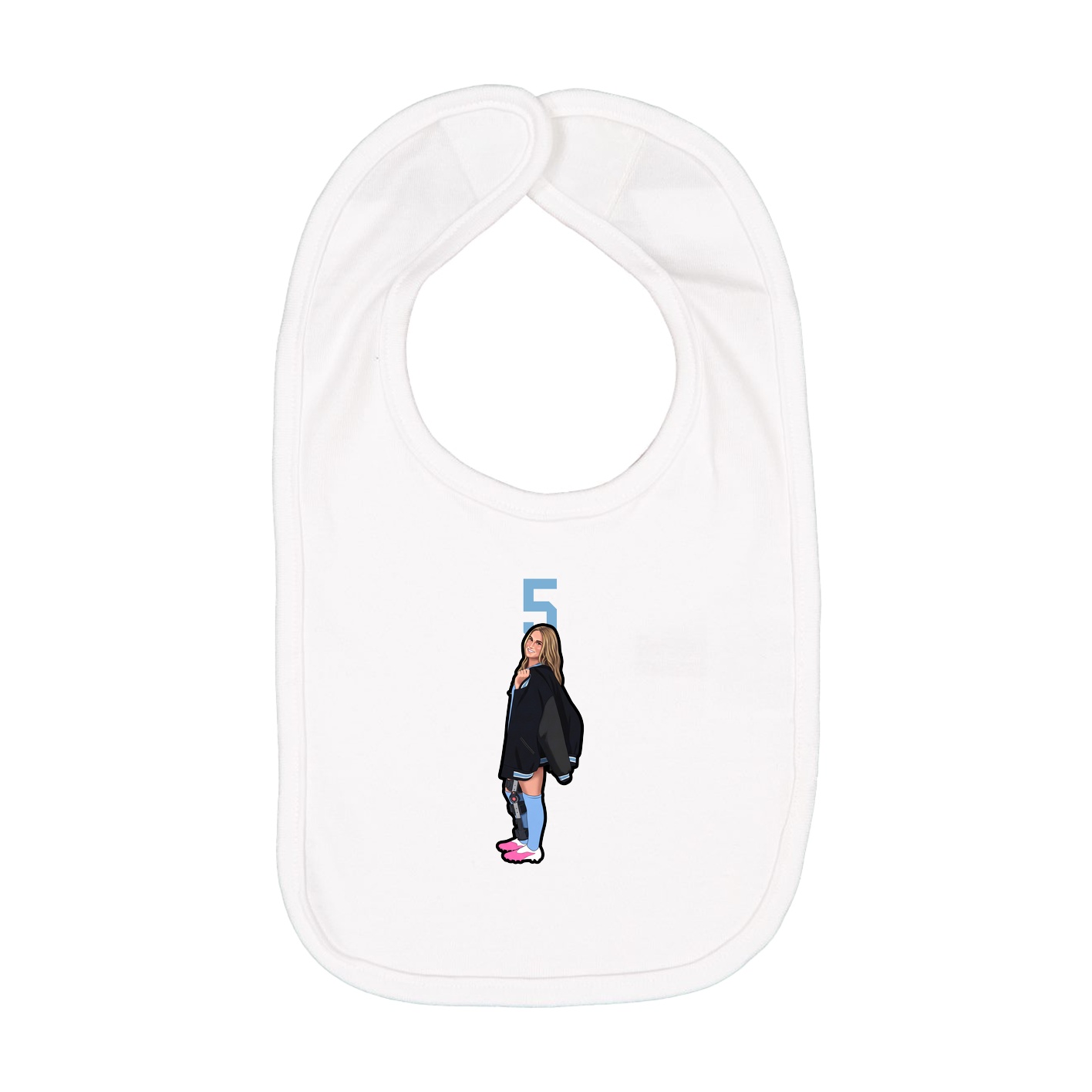 Infant Bib — Number Top in White