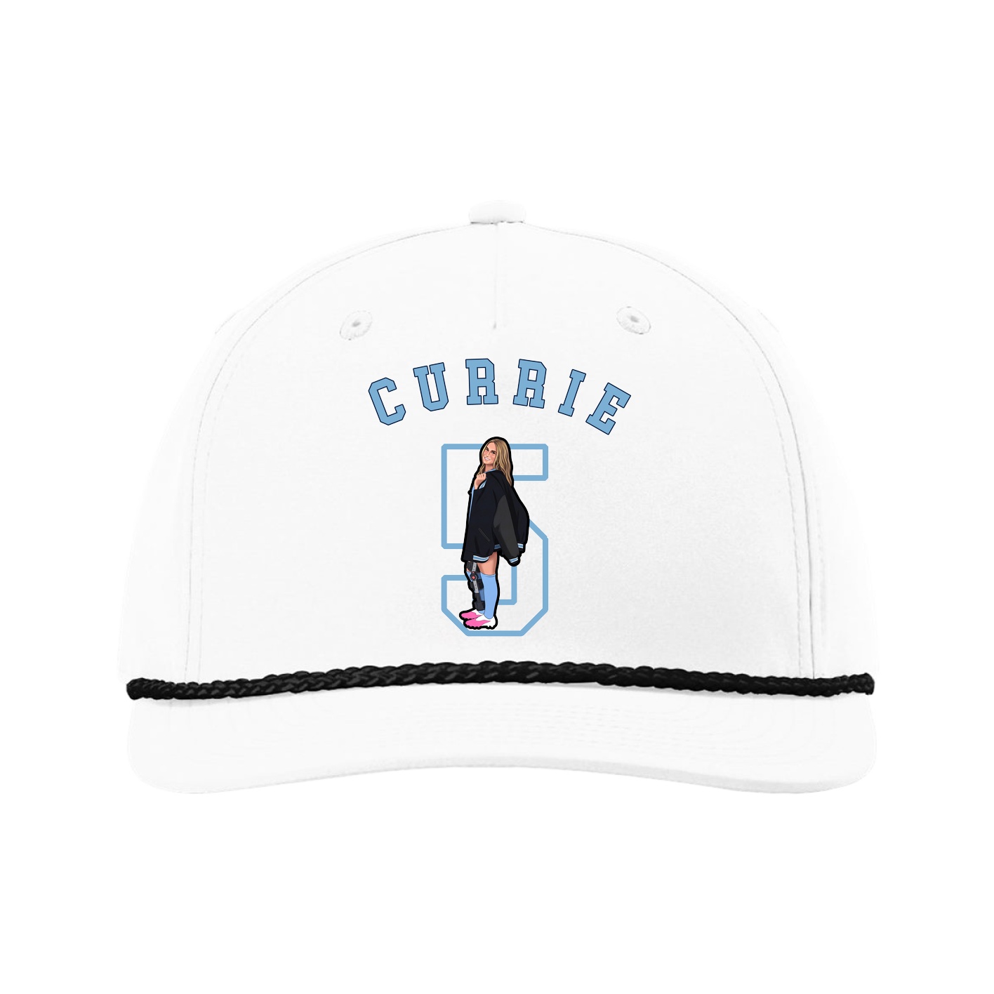 Five-Panel Classic Rope Cap — Shirsey Arch in White