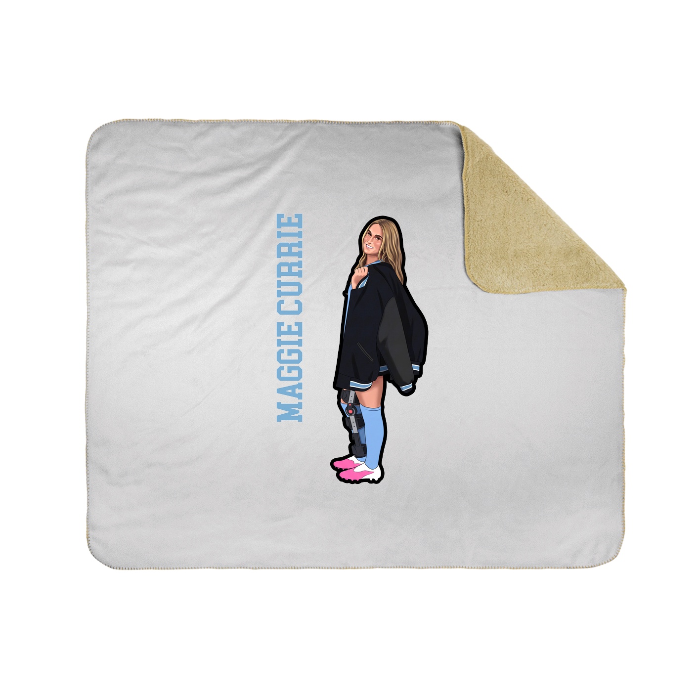 Throw Blanket — Name Vertical in White