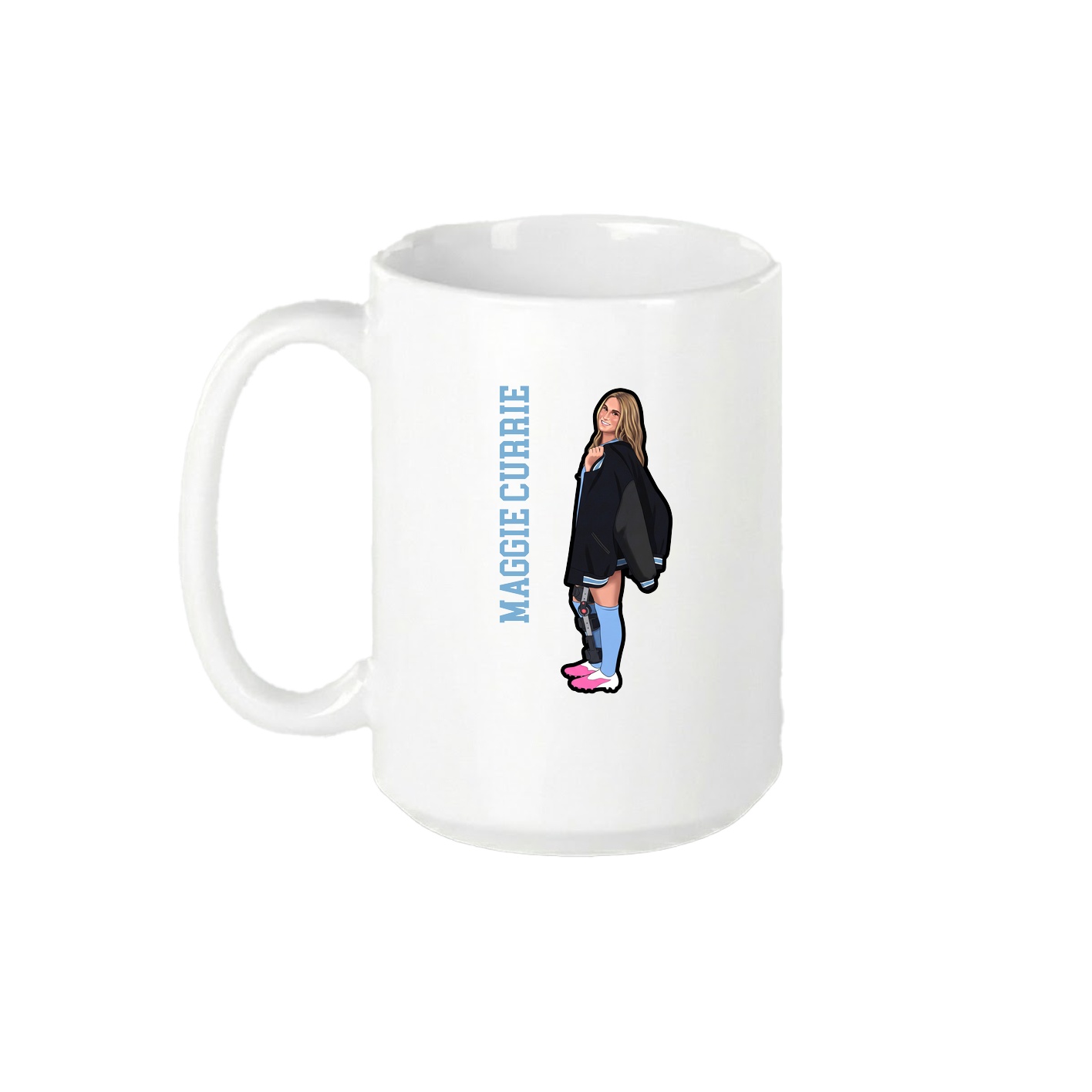 15oz Coffee Mug — Name Vertical in White