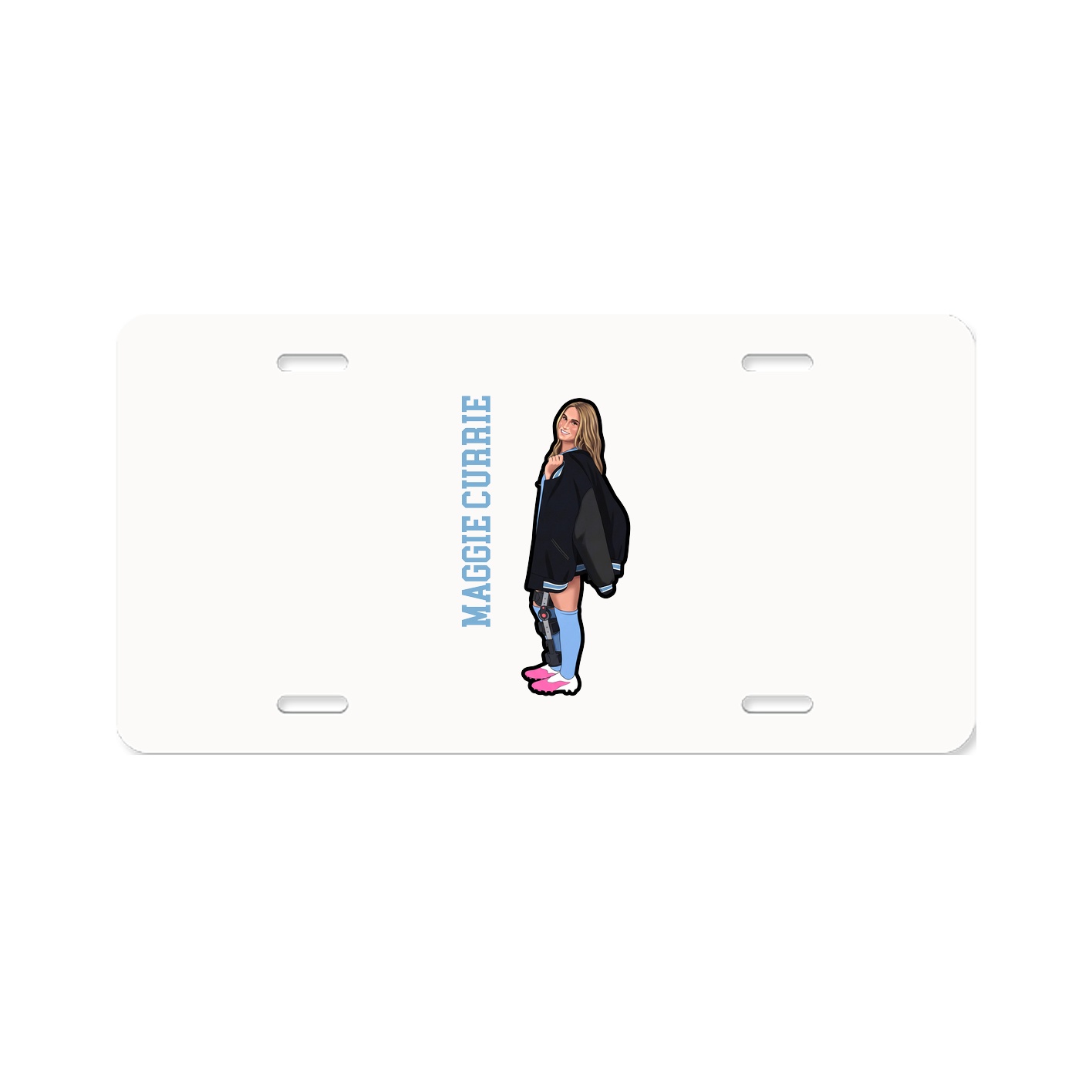 License Plate — Name Vertical in Classic