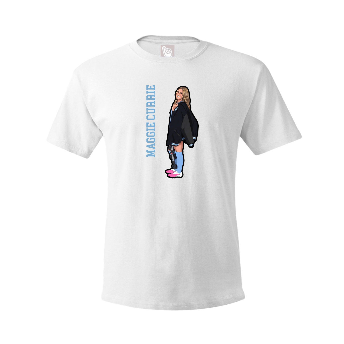 Tee — Name Vertical in White