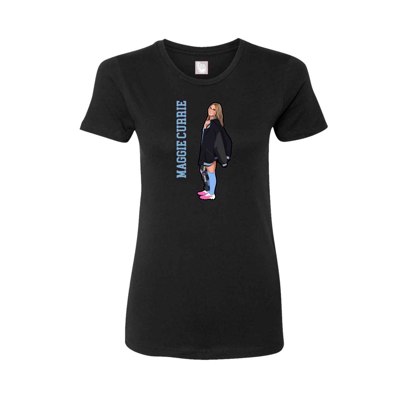 Fitted Women's Tee — Name Vertical in Black