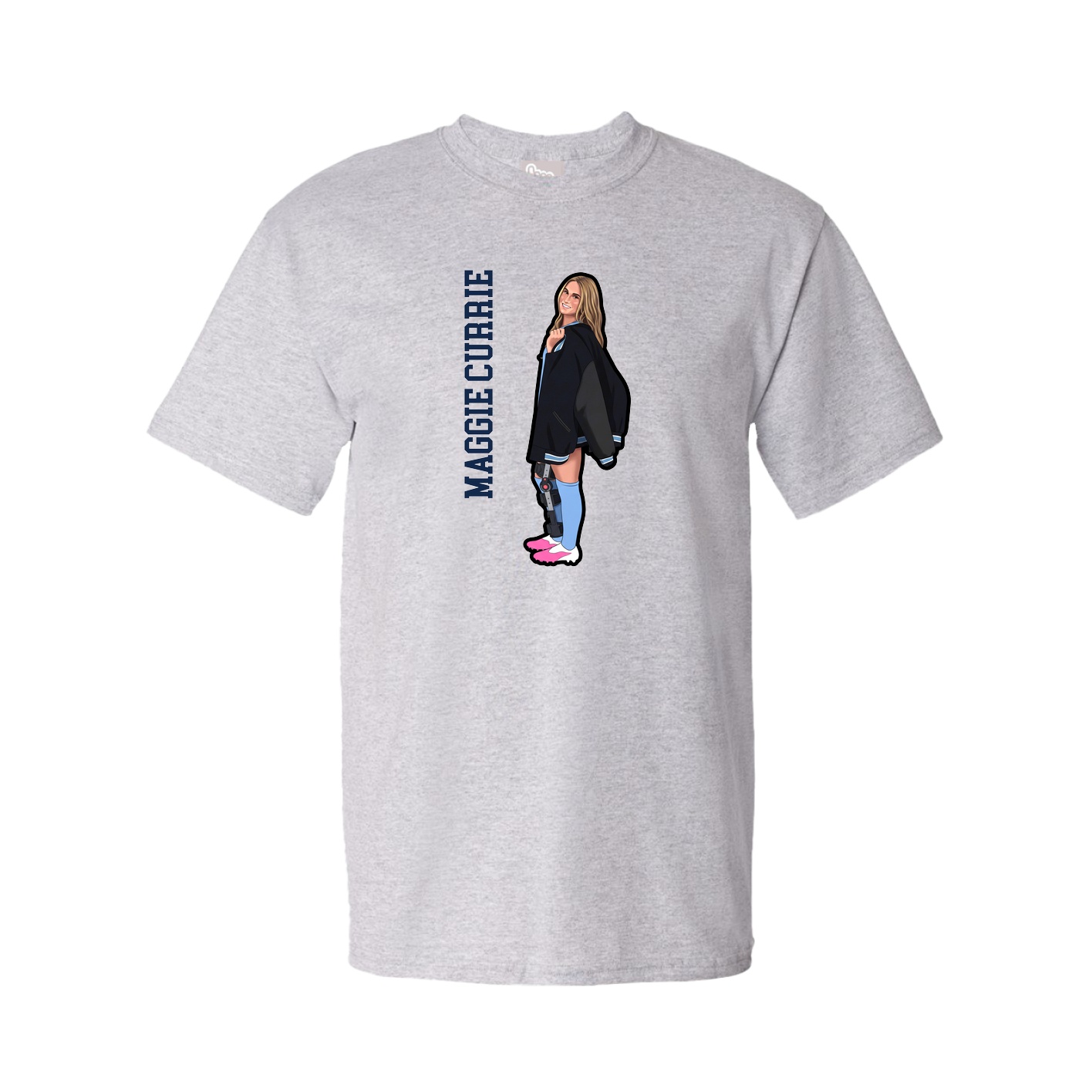 Youth Tee — Name Vertical in Grey
