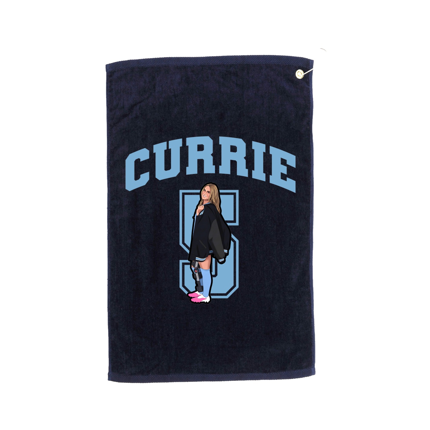 Golf Towel — Number in Navy