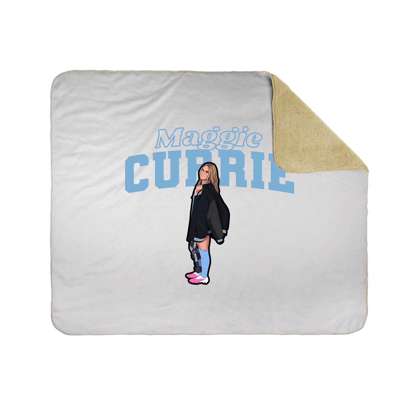 Throw Blanket — Name Arch in White