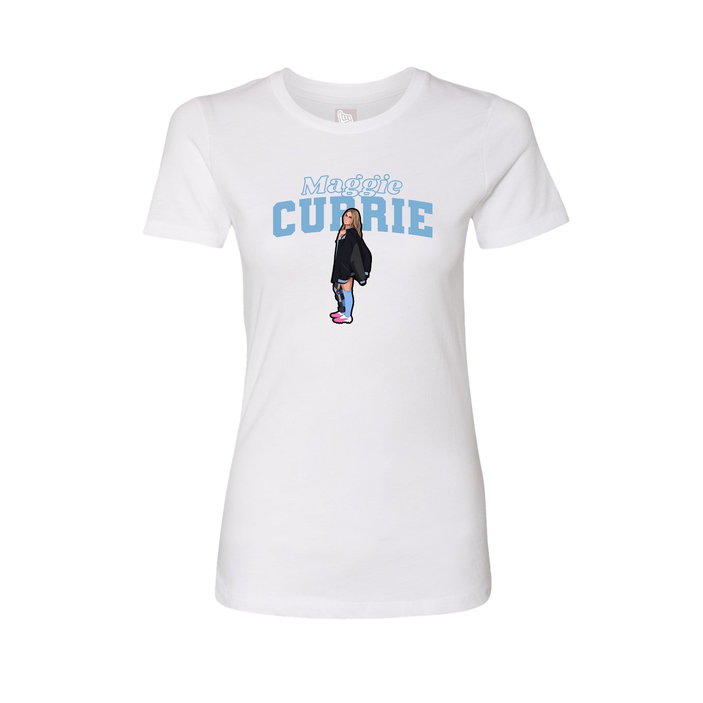 Fitted Women's Tee — Name Arch in White