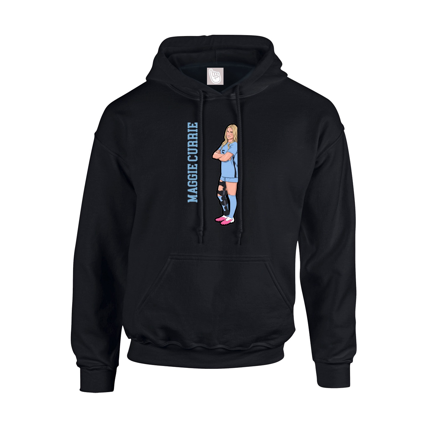 Youth Hoodie — Name Vertical in Black