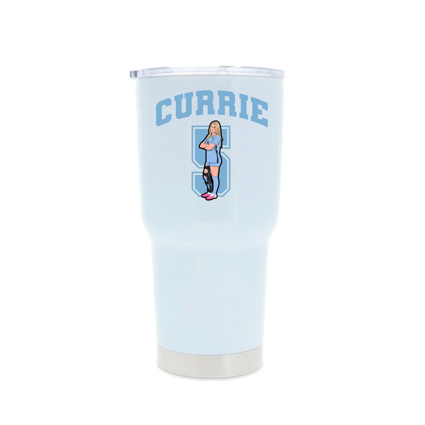 30oz Stainless Steel Tumbler — Number in White