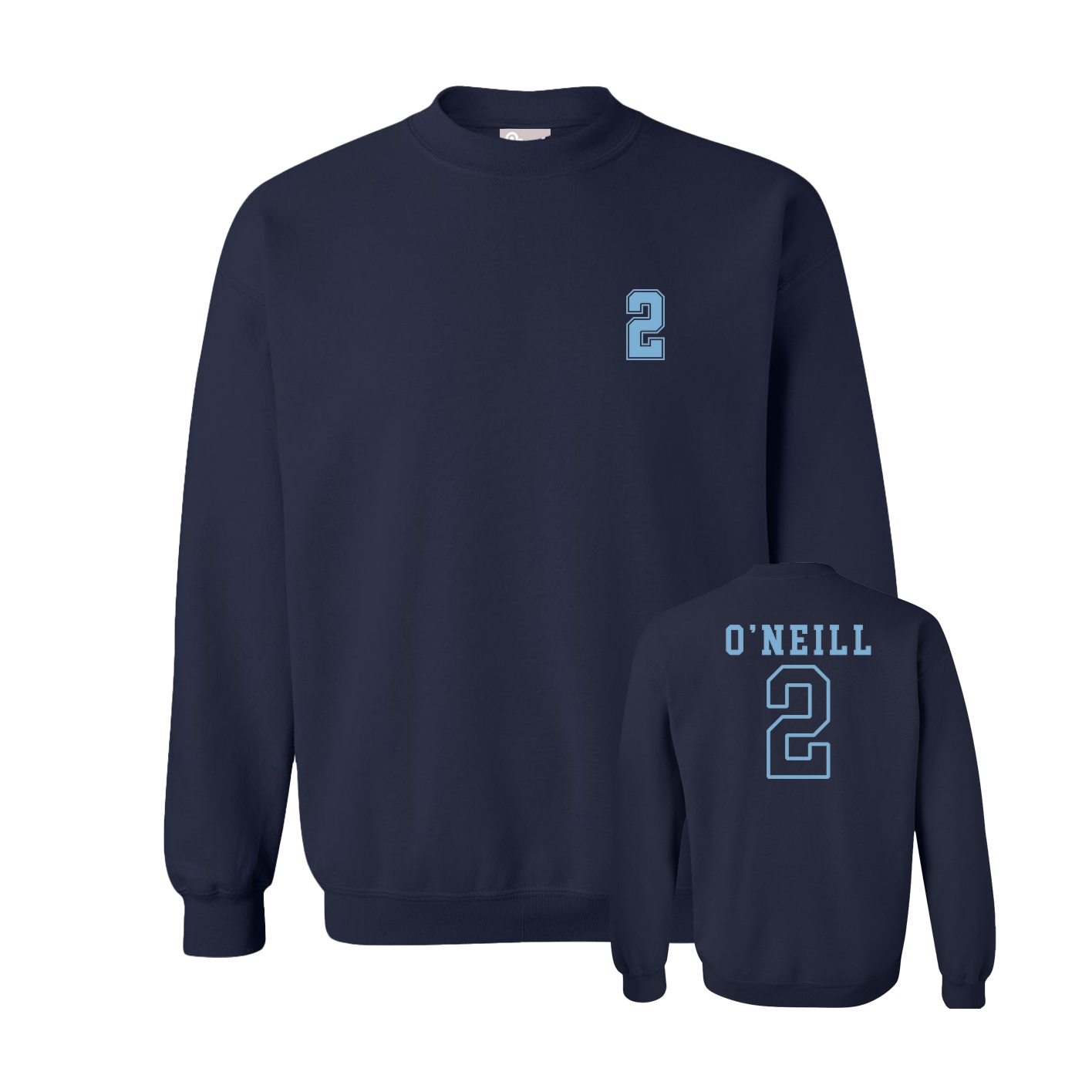 Fleece Crew — Chest Back in Navy