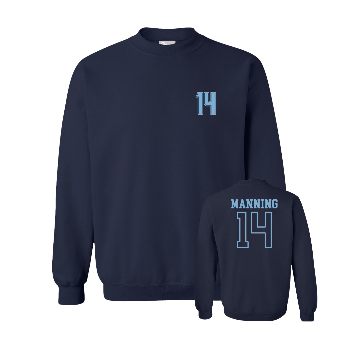 Fleece Crew — Chest Back in Navy