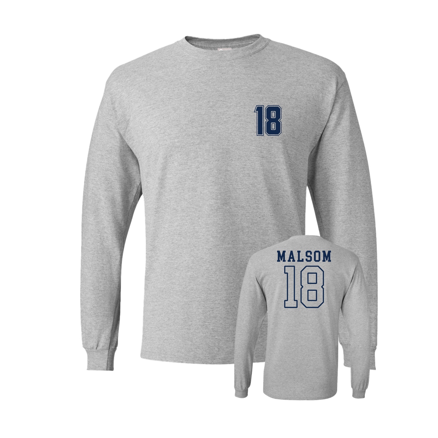 Long Sleeve Tee — Chest Back in Grey