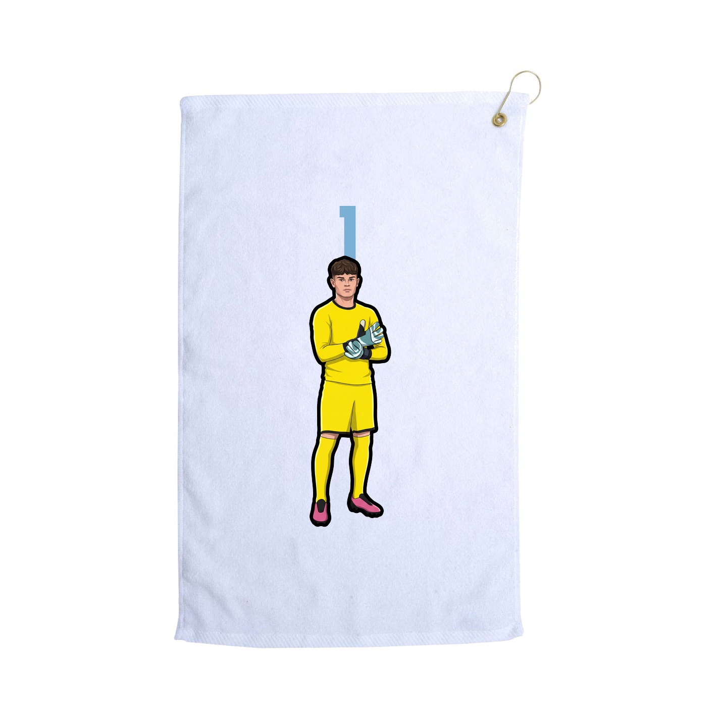 Golf Towel — Number Top in White