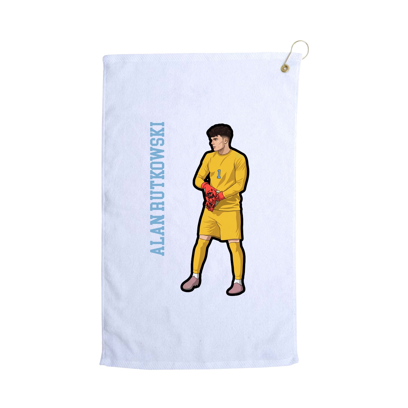 Golf Towel — Name Vertical in White