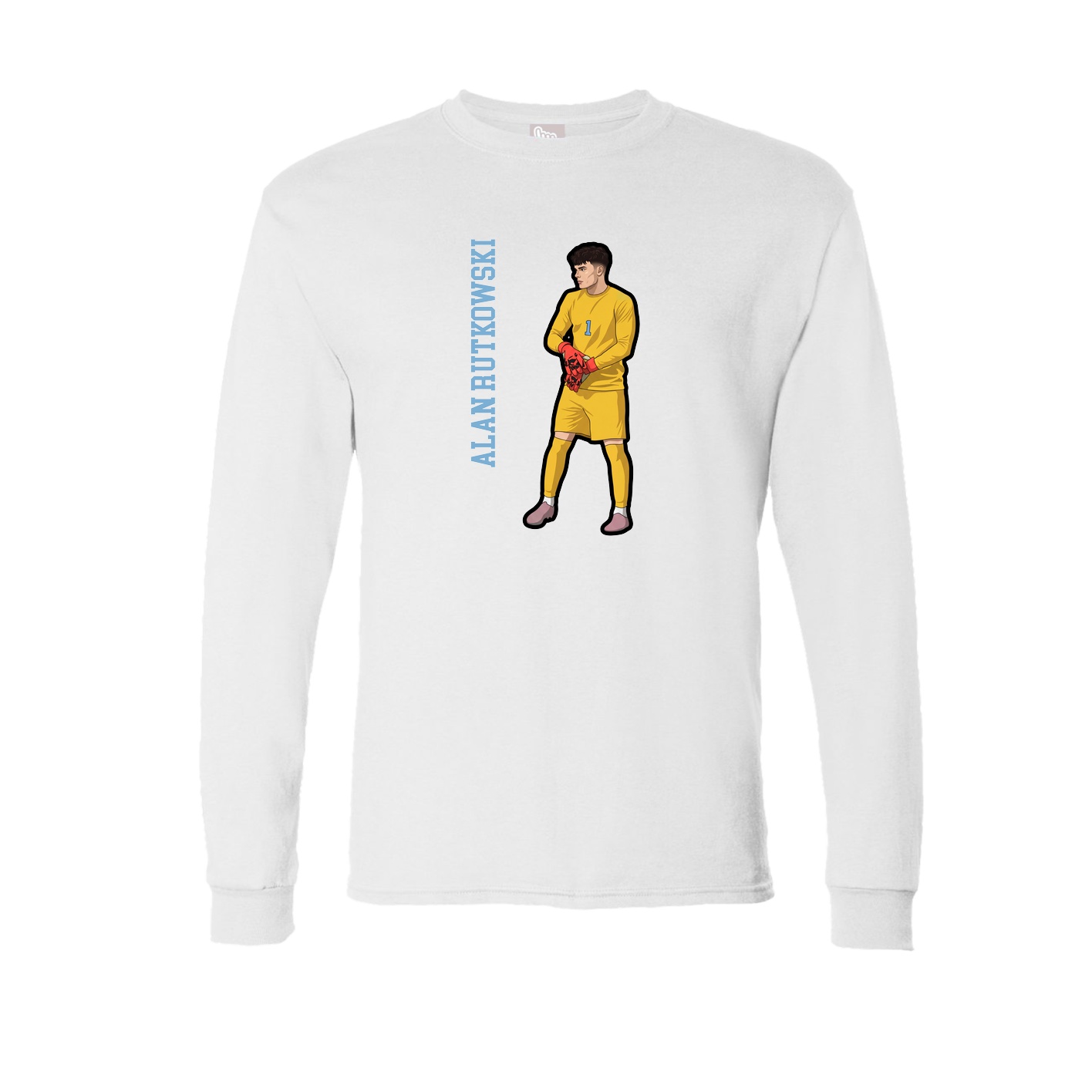 Long Sleeve Tee — Name Vertical in White