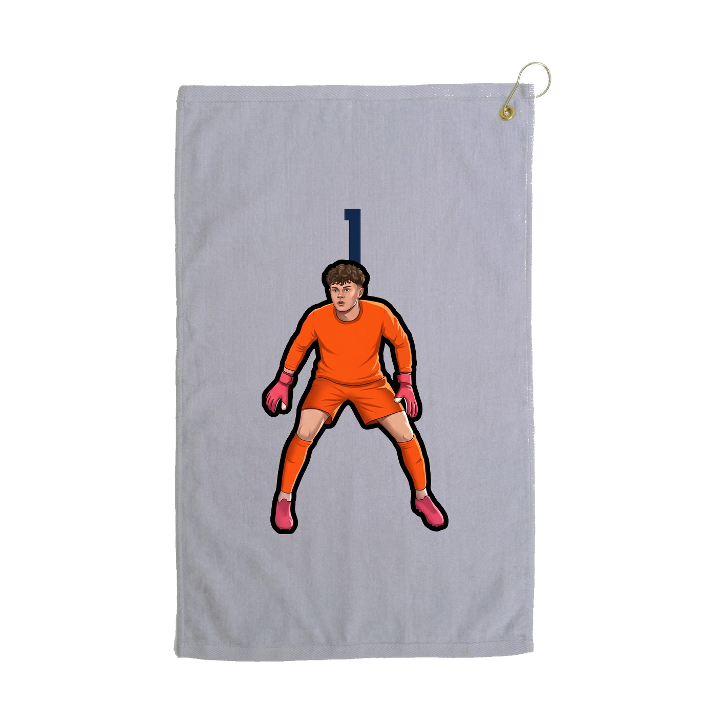 Golf Towel — Number Top in Grey