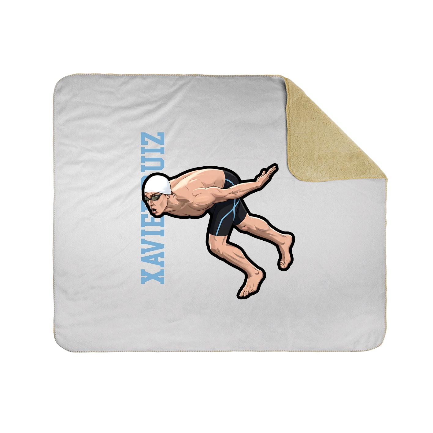 Throw Blanket — Name Vertical in White
