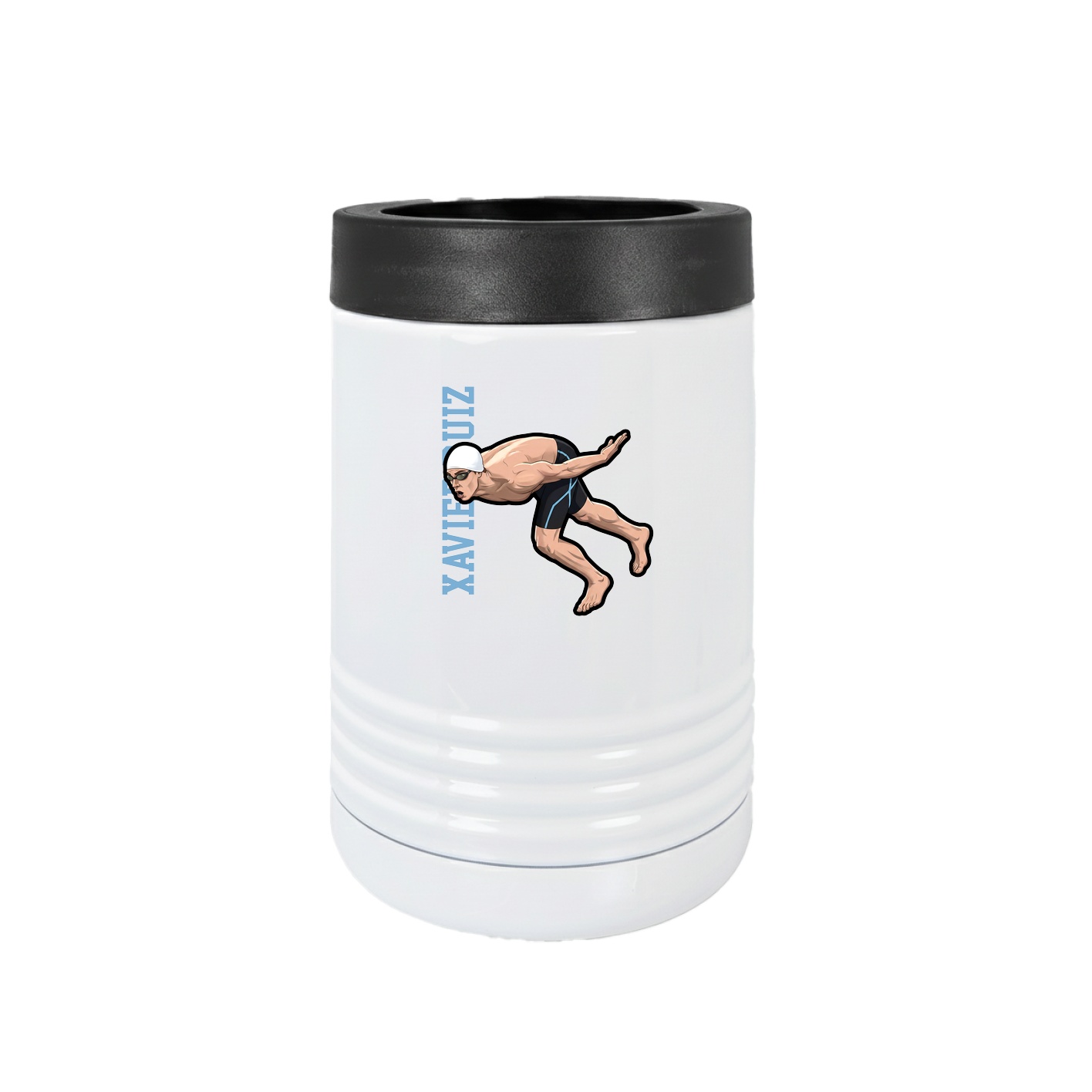 Beverage Holder — Name Vertical in White