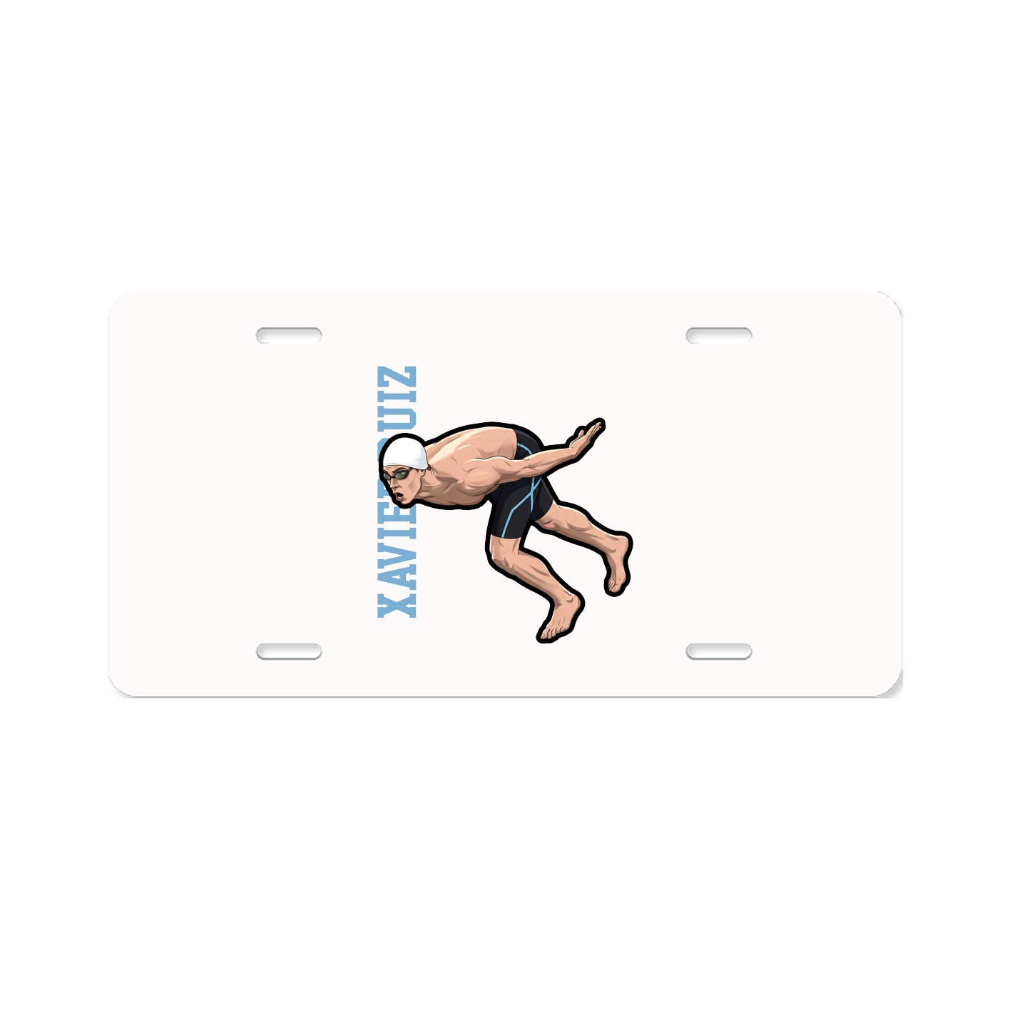 License Plate — Name Vertical in Classic