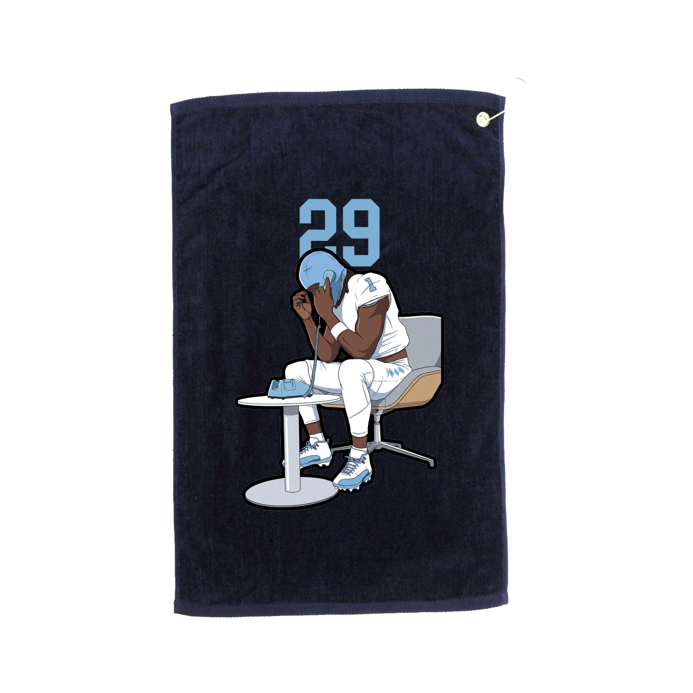 Golf Towel — Number Top in Navy